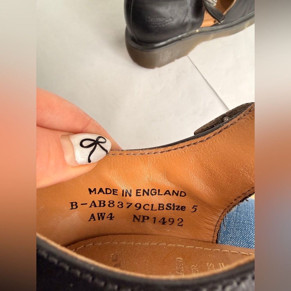 Dr. Martens Mary Jane Shoes Made in England Black Leather Chunky Sole Size 5 - Picture 7 of 8